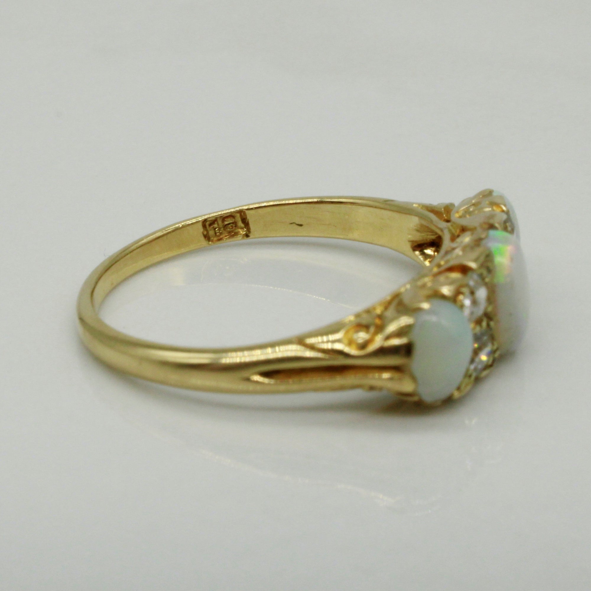 Edwardian Opal Ring | 0.70ctw, 0.24ctw | SZ 7 |