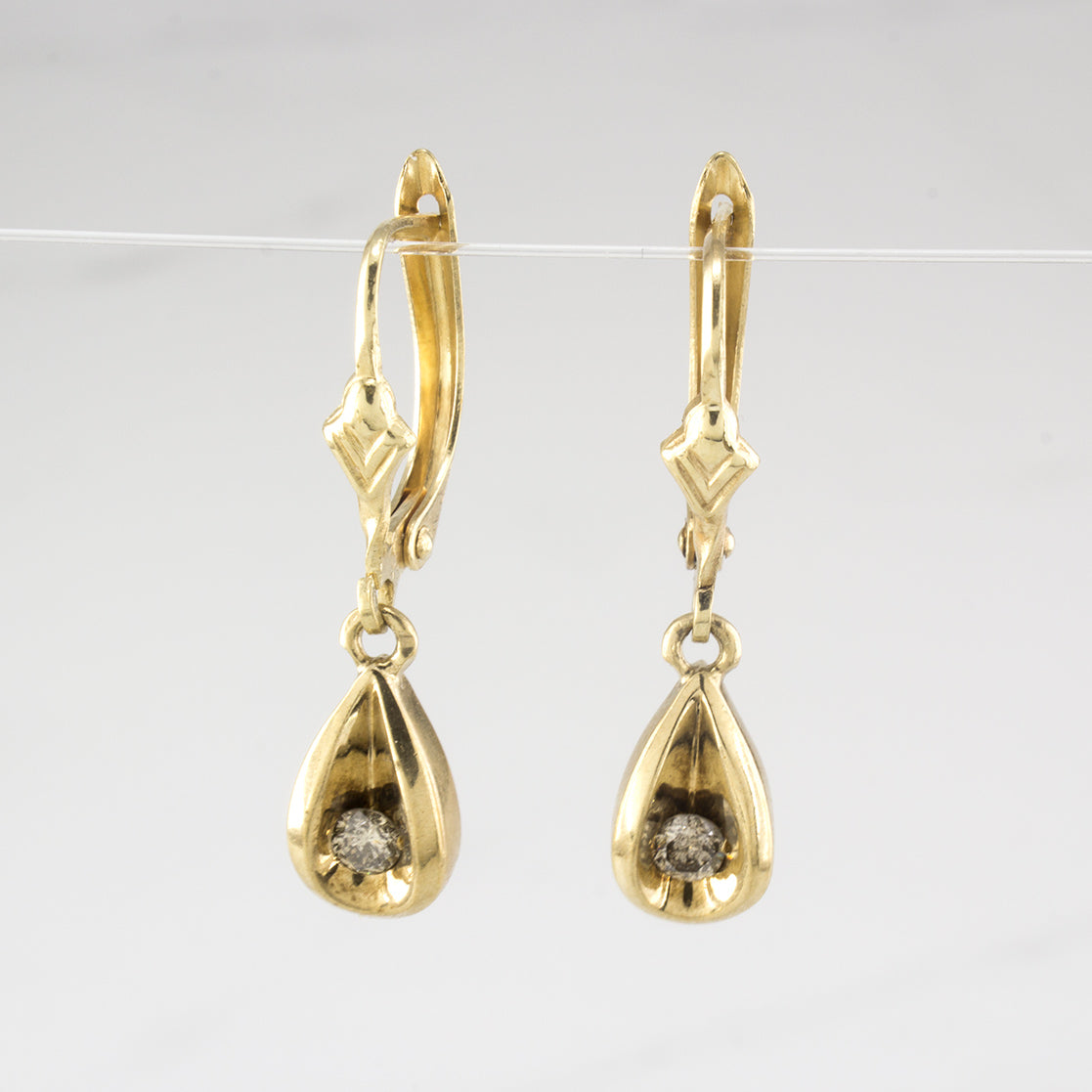 Diamond Drop Latch Back Earrings | 0.12 ctw |