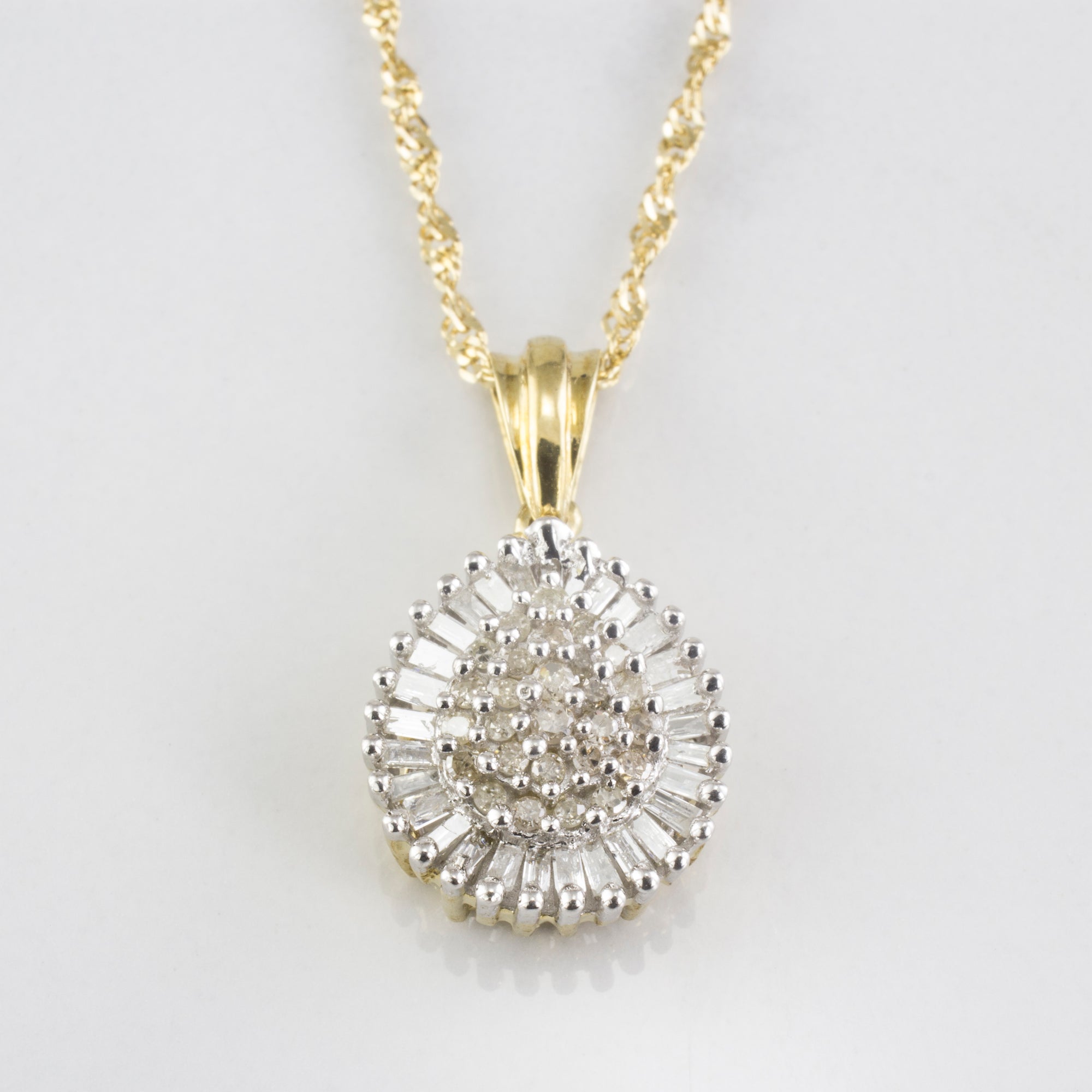 Diamond Cluster Drop Necklace | 0.28 ctw | SZ 16