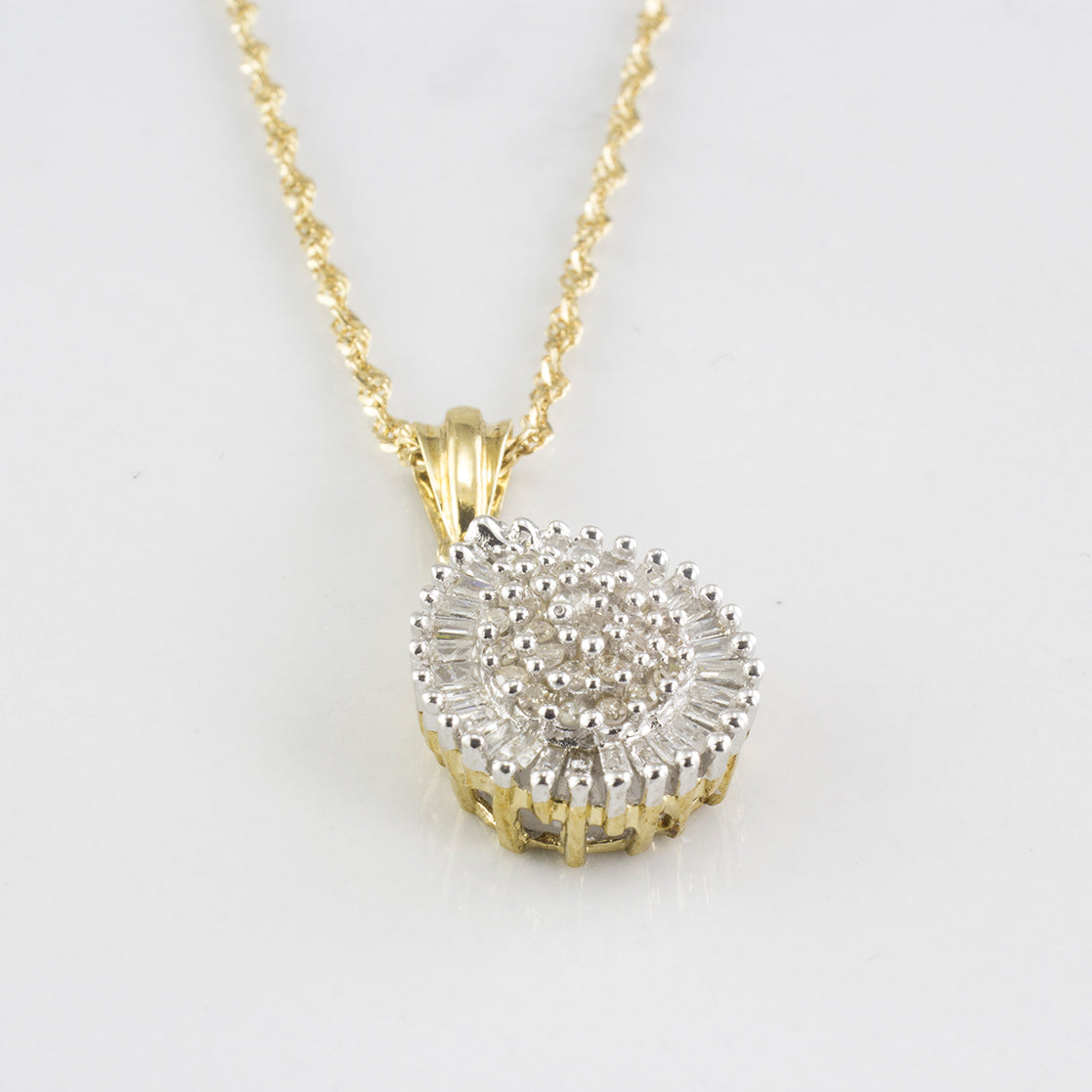 Diamond Cluster Drop Necklace | 0.28 ctw | SZ 16