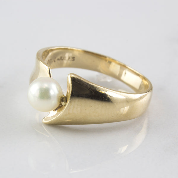 Cultured Pearl Cocktail Ring | 0.88 ct Pearl | SZ 6.5 |