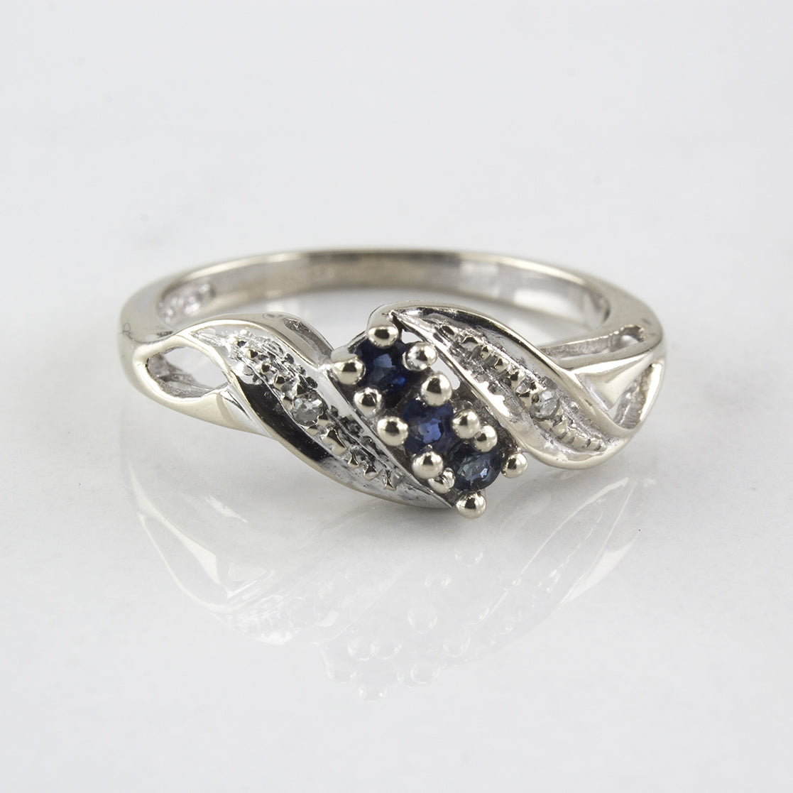 Diamond and Sapphire Bypass Ring | 0.11 ctw | SZ 5.5 |
