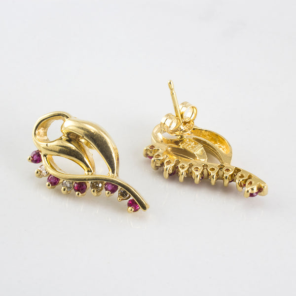 Diamond and Ruby Earrings | 0.32 ctw |