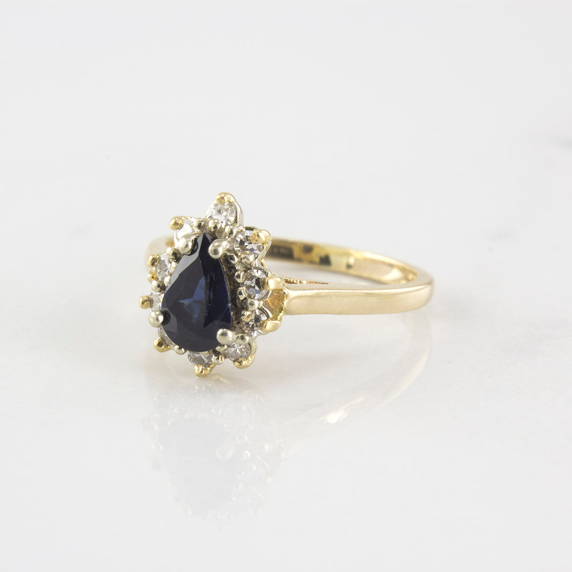 Pear Cut Sapphire Halo Ring | 0.50 ctw | SZ 3 |