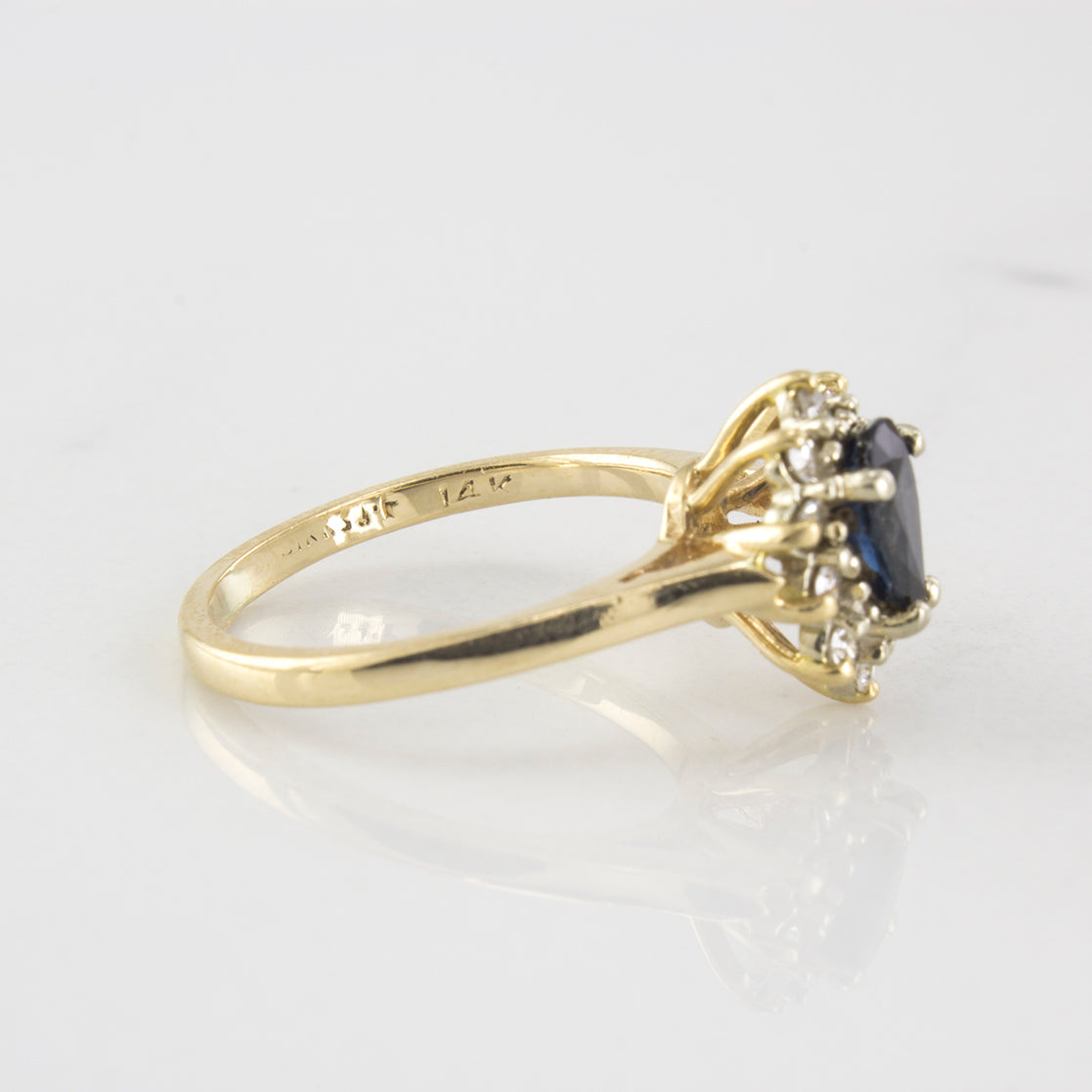 Pear Cut Sapphire Halo Ring | 0.50 ctw | SZ 3 |