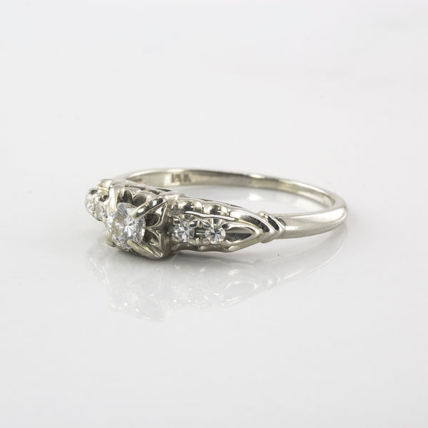 Art Deco Diamond Engagement Ring | 0.19 ctw | SZ 6.75 |