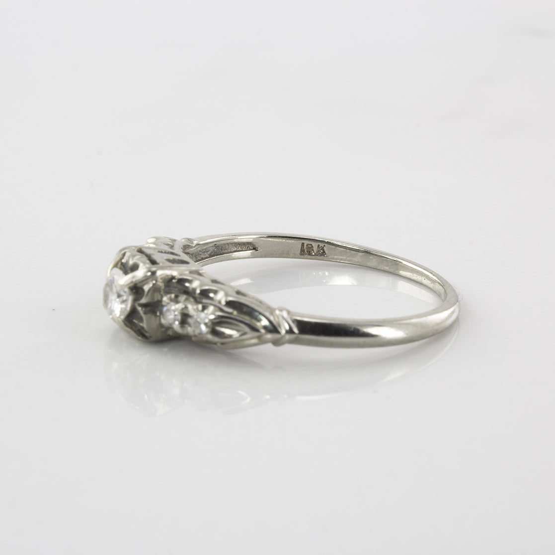 Art Deco Diamond Engagement Ring | 0.19 ctw | SZ 6.75 |