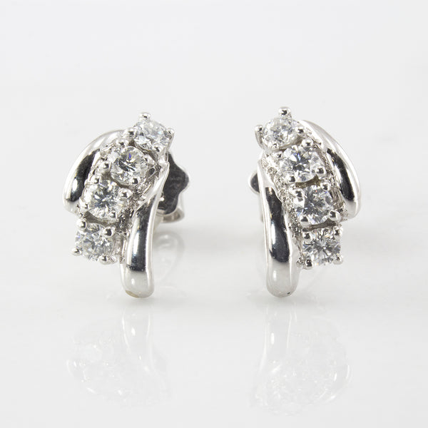 Diamond Drop Stud Earrings | 0.45 ctw |
