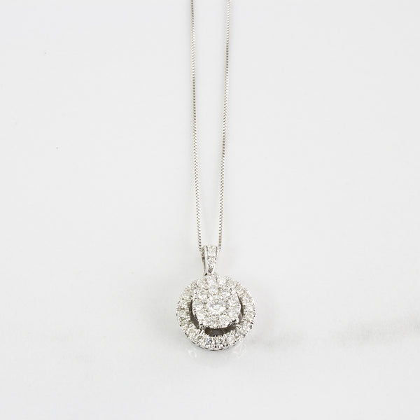 Cluster Circular Diamond Necklace | 0.35 ctw | Sz 18