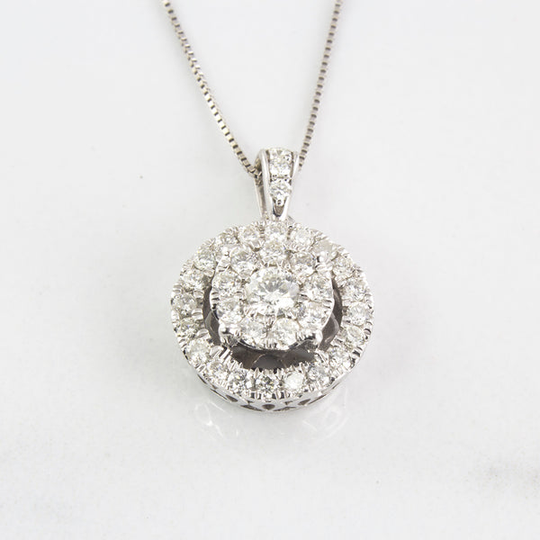 Cluster Circular Diamond Necklace | 0.35 ctw | Sz 18