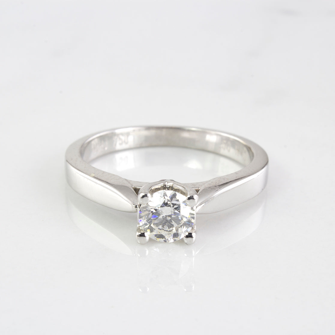 18k Solitaire Diamond Engagement Ring | 0.48ct I1 G | SZ 7 |