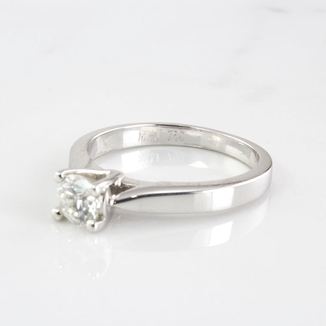 18k Solitaire Diamond Engagement Ring | 0.48ct I1 G | SZ 7 |