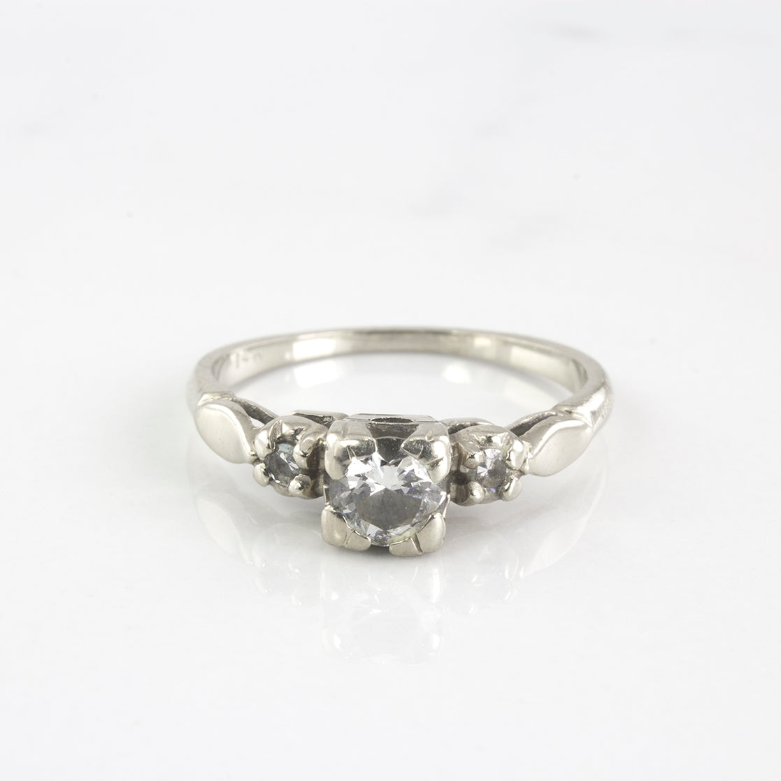 Diamond Three Stone Engagement Ring Circa 1930's | 0.38 ctw | SZ 5.5 |