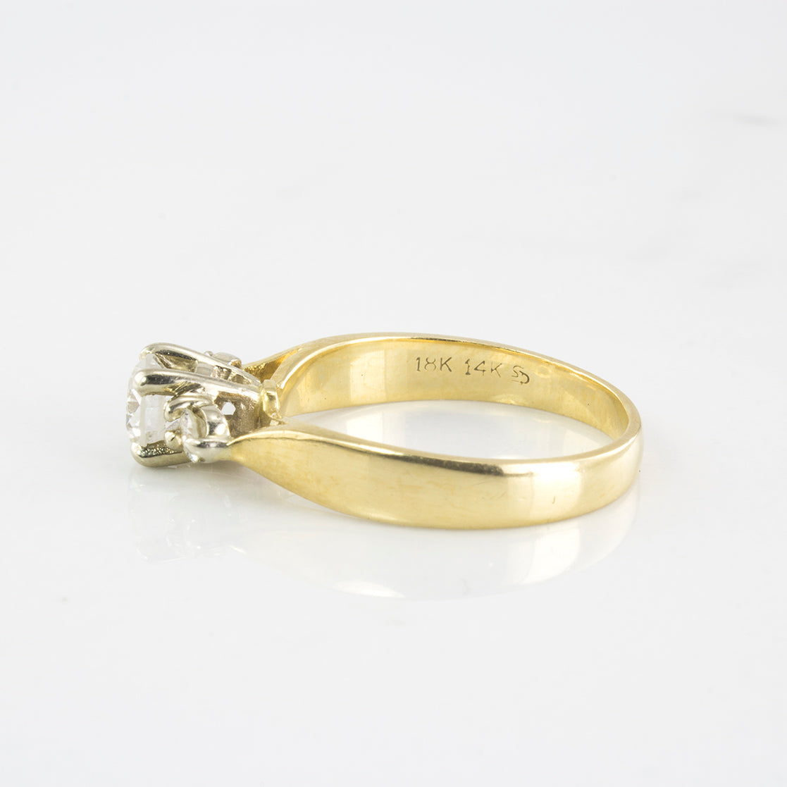 Diamond Three Stone Solitaire Engagement Ring | 0.55 ctw | SZ 5.75 |