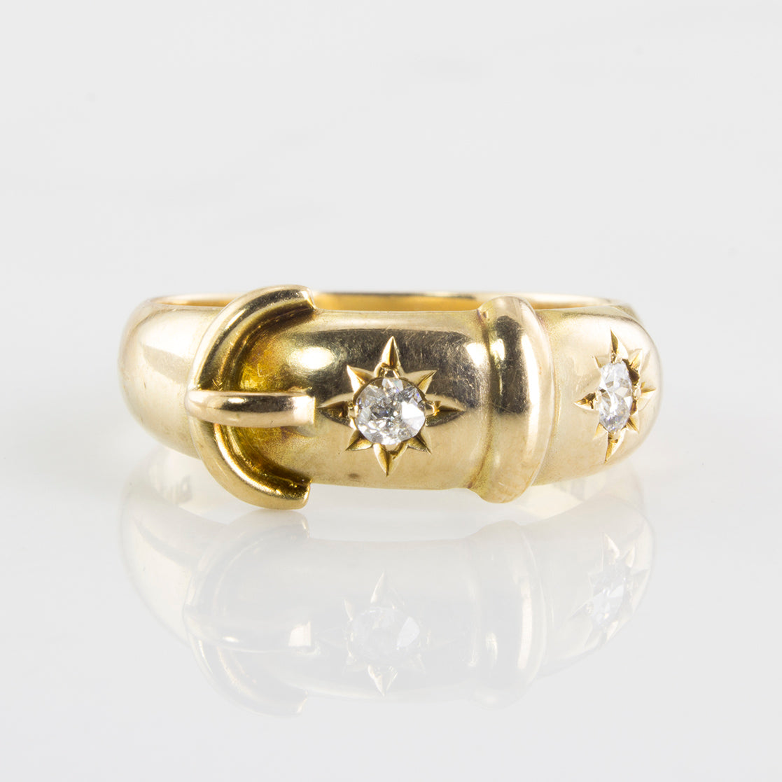 Edwardian Era Star Set Diamond Belt Ring | 0.10 ctw | SZ 5 |