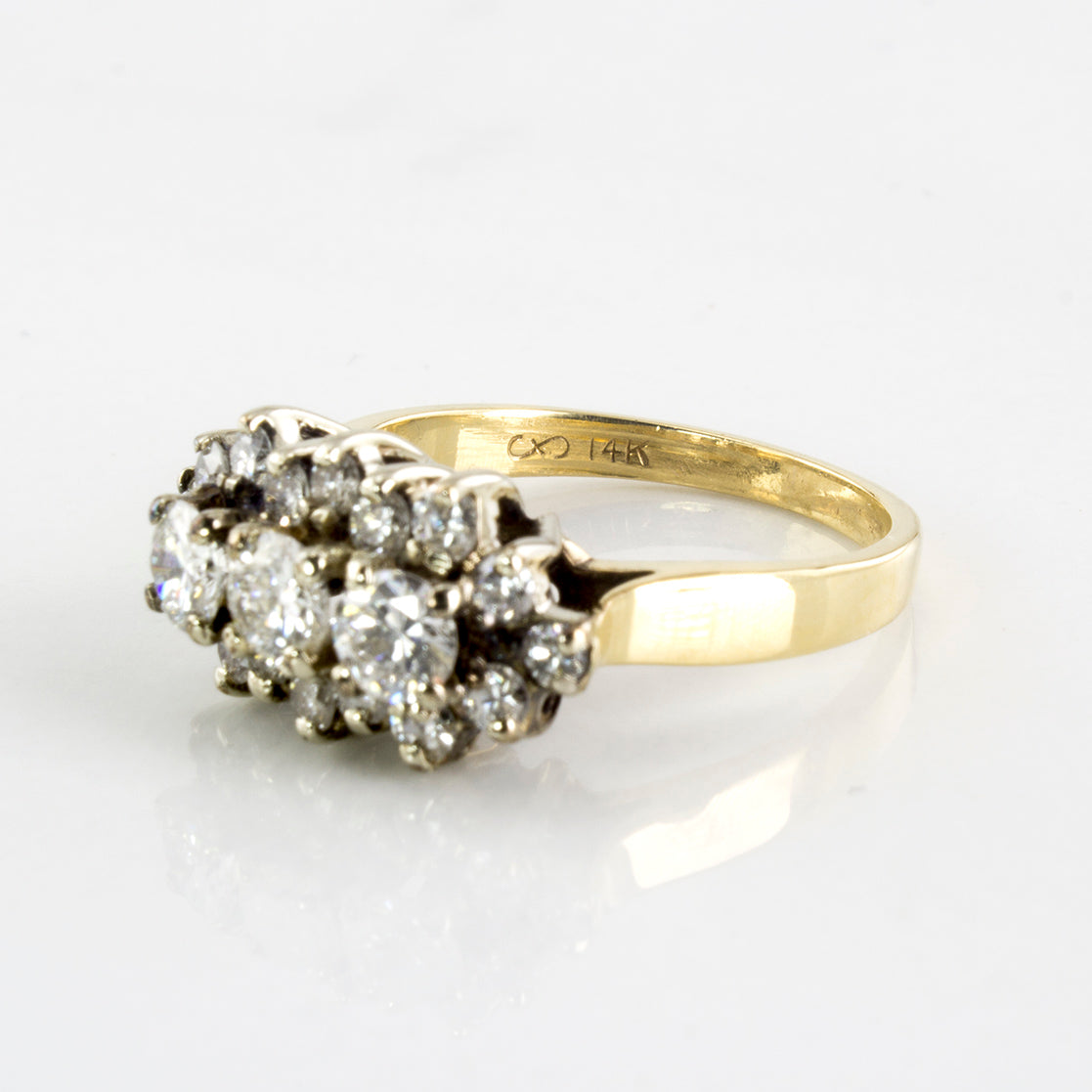 1960's Diamond Cluster Ring | 0.96 ctw | SZ 5 |