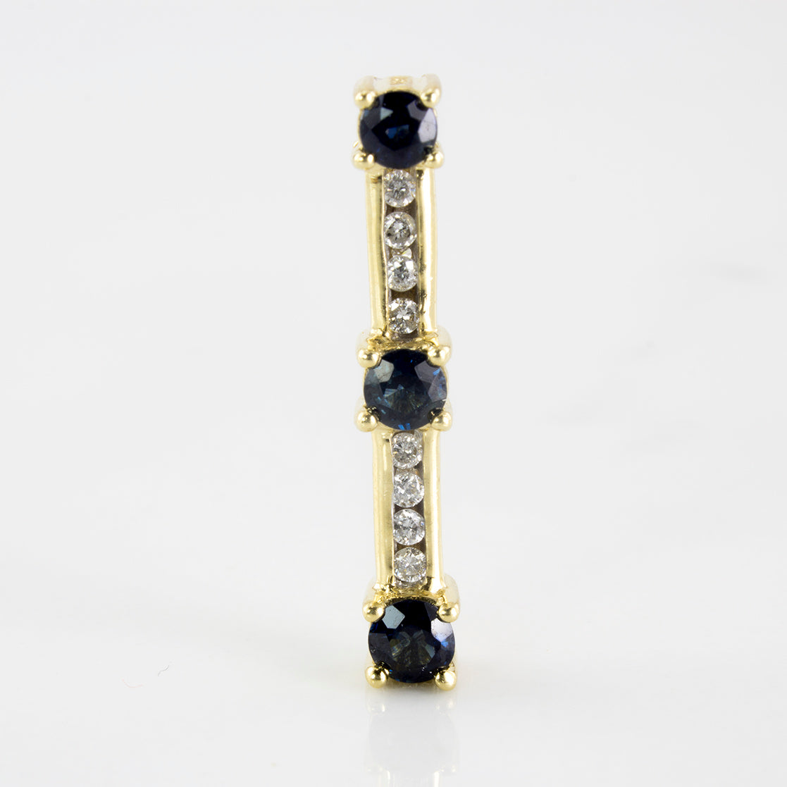Diamond & Sapphire Bar Pendant | 0.46 ctw Sapphires, 0.10 ctw Diamonds