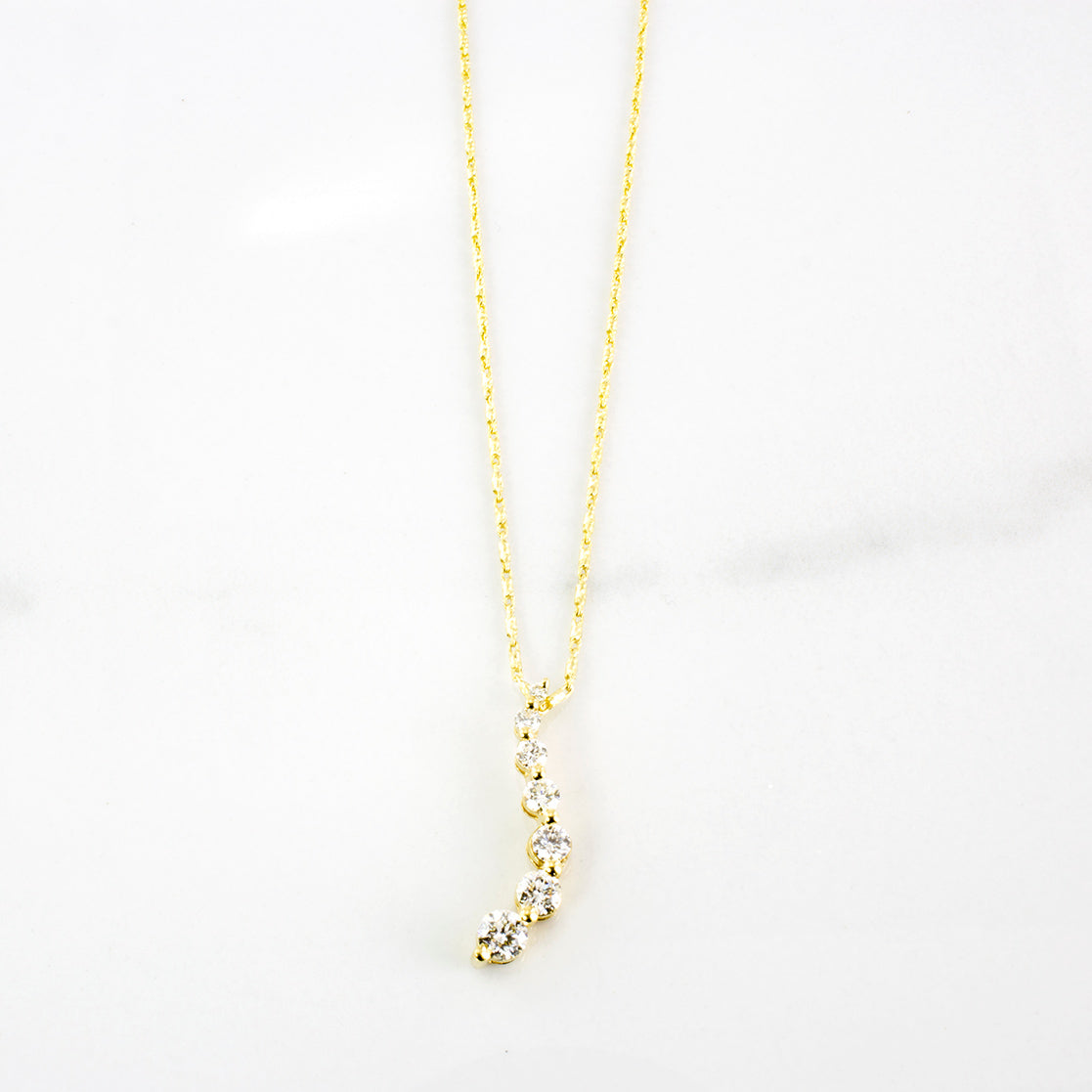 Seven Stone Diamond Journey Necklace | 0.43 ctw | SZ 18