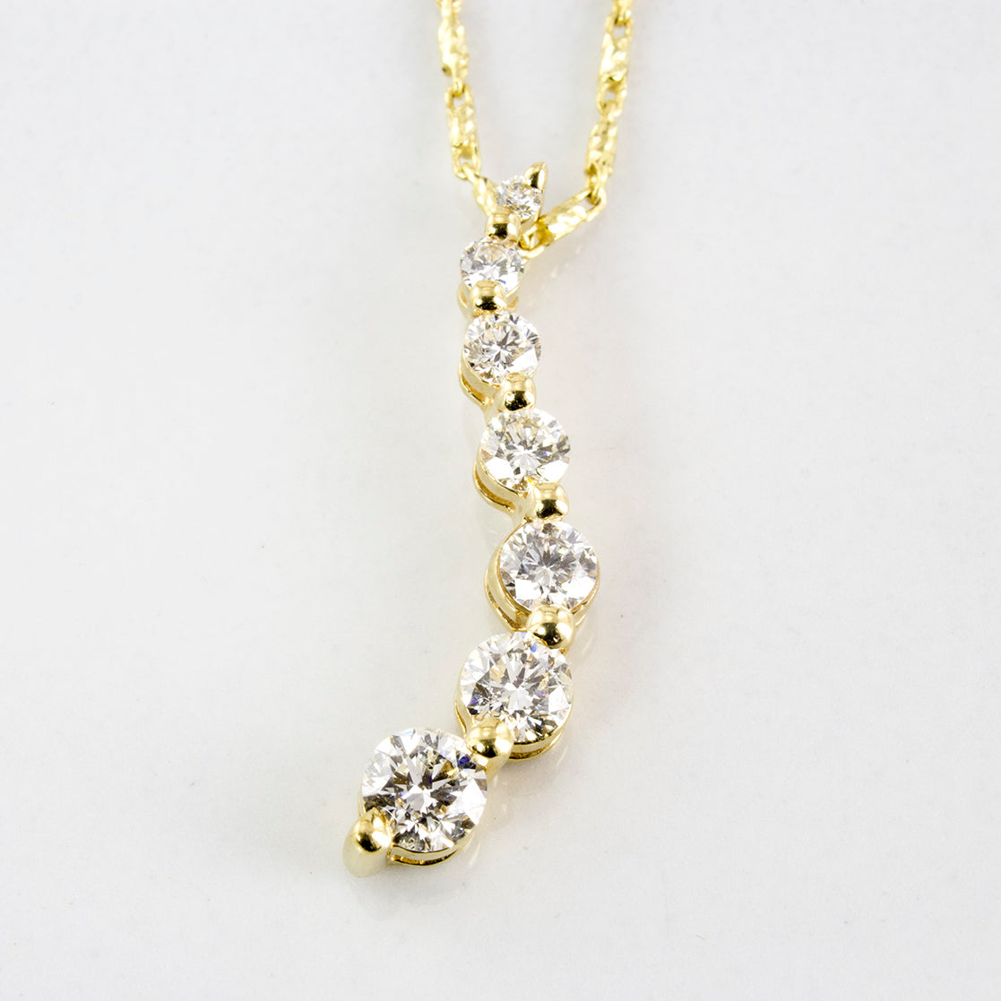 Seven Stone Diamond Journey Necklace | 0.43 ctw | SZ 18