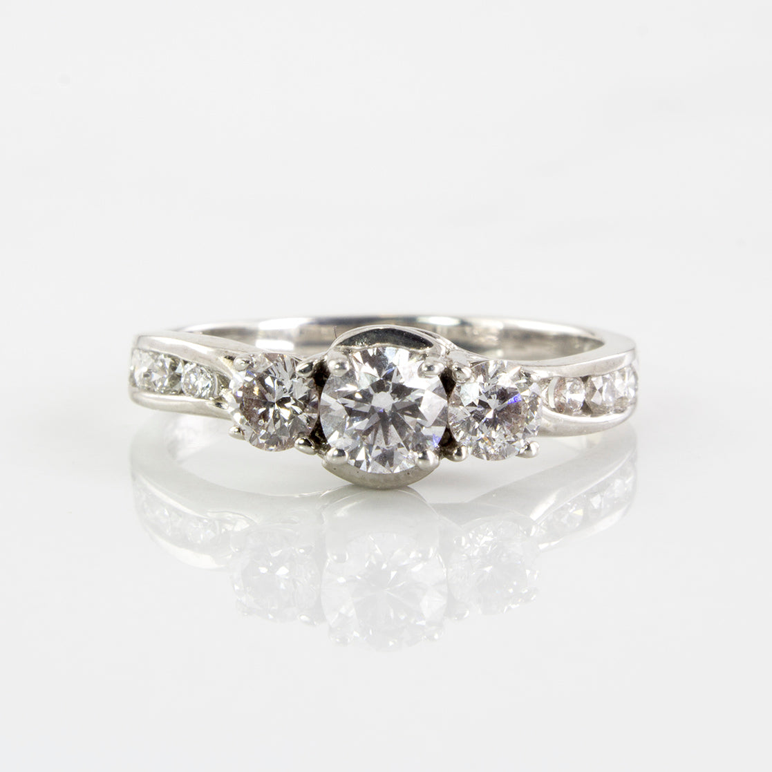 Offset Three Stone Diamond Ring | 0.87 ctw | SZ 5.75 |