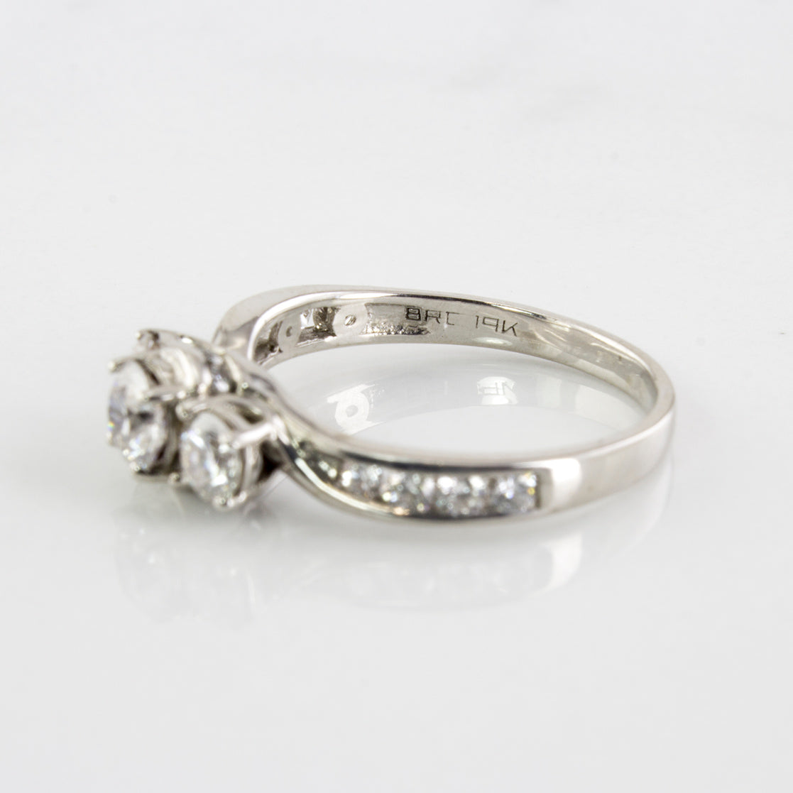 Offset Three Stone Diamond Ring | 0.87 ctw | SZ 5.75 |