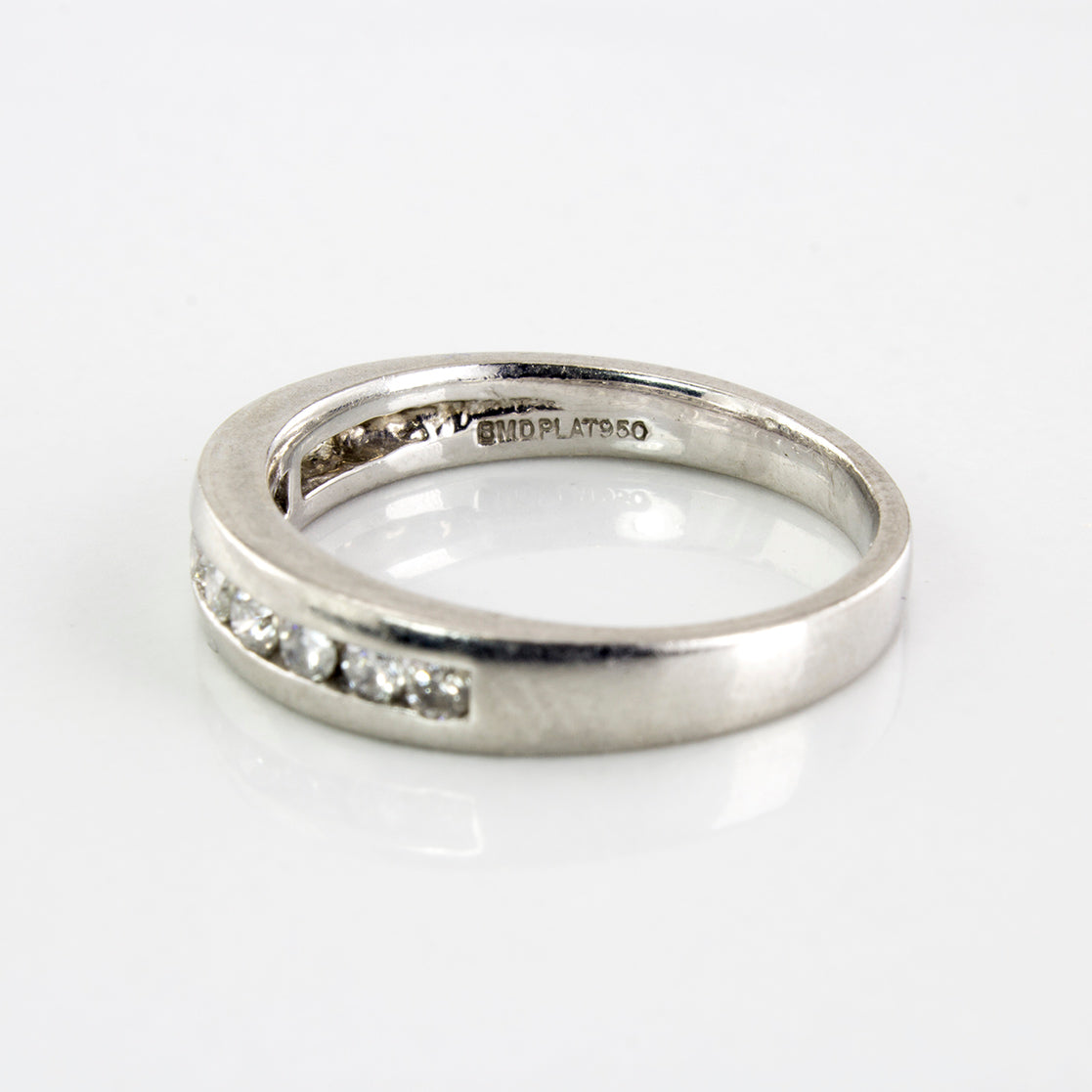 Platinum Semi Eternity Diamond Ring | 0.28 ctw | SZ 6.5 |