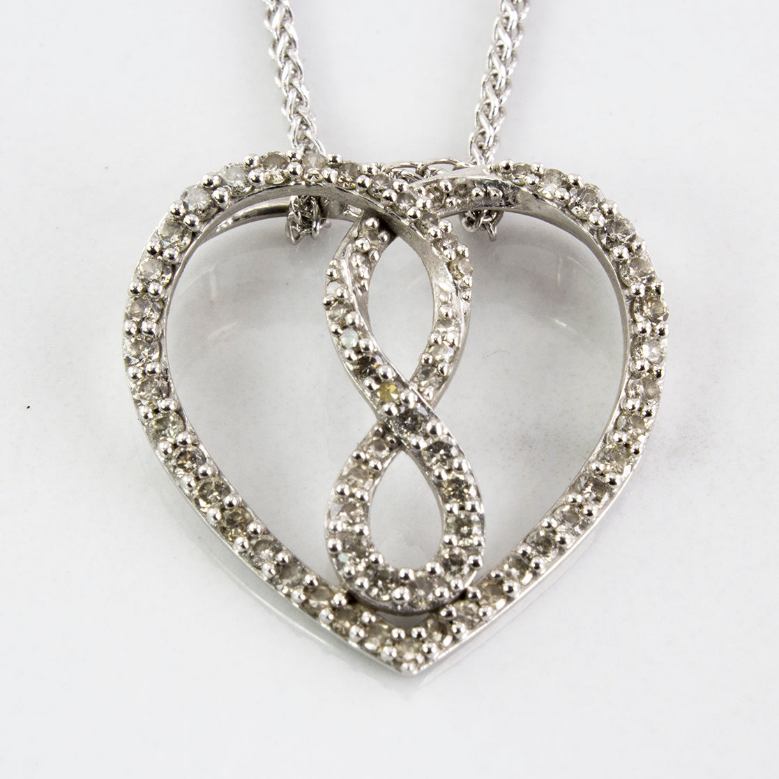 Infinity Heart Necklace | 0.36 ctw | SZ 18