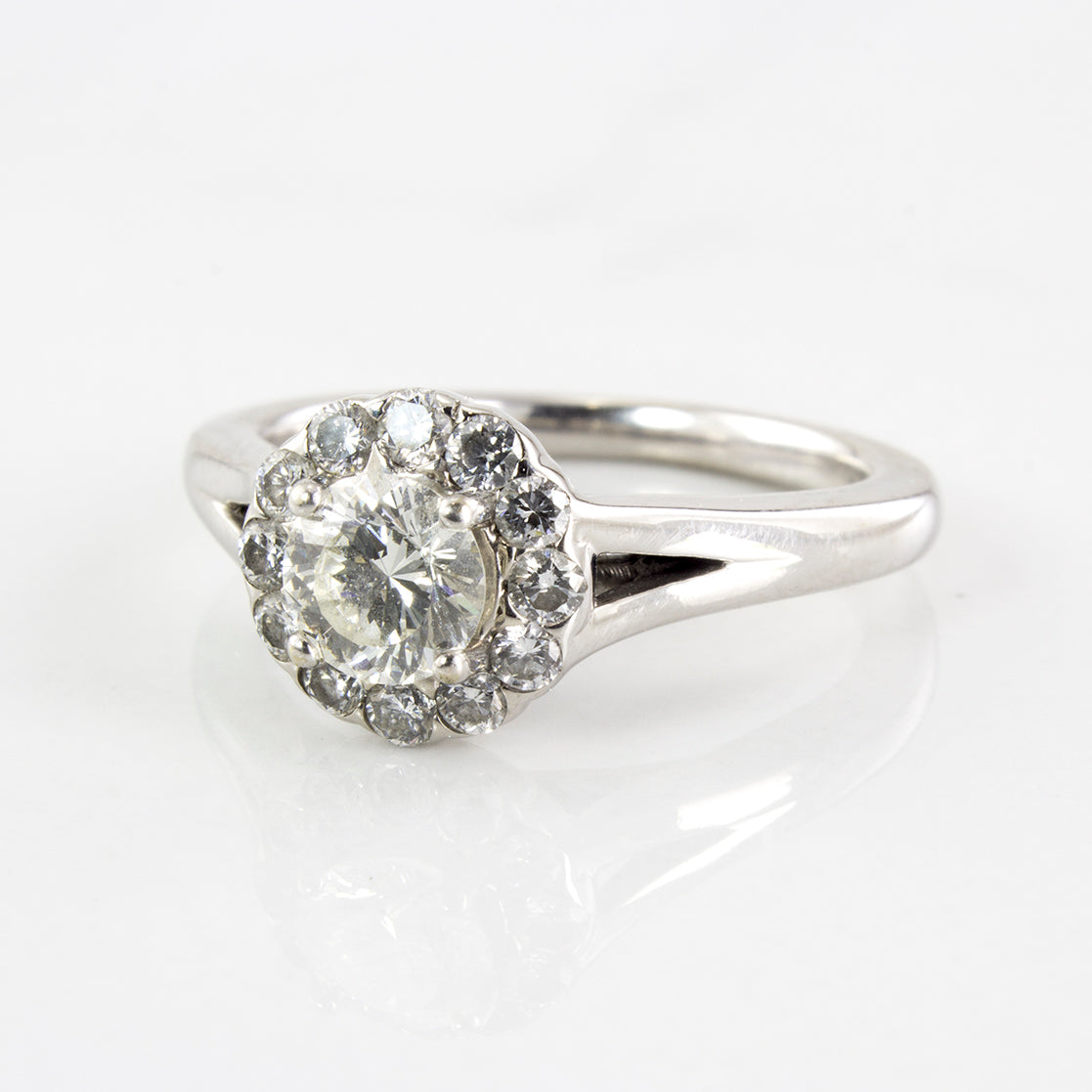 Split Shank Canadian Diamond Halo Ring | 0.79 ctw | SZ 5.25 |