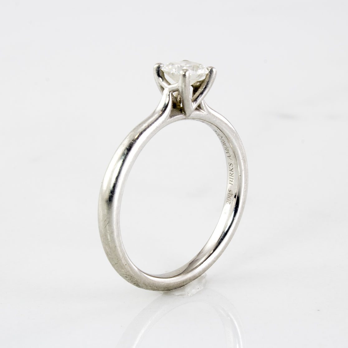 Birks' Cushion Cut Canadian Diamond Solitaire Ring | 0.31ct | SZ 5.5 |