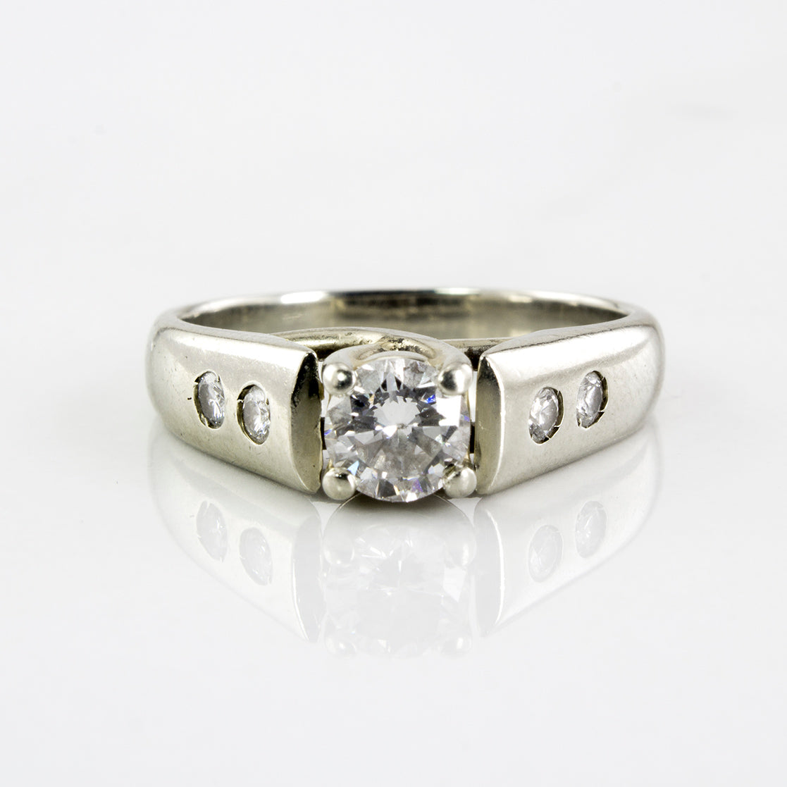 Flush Set Diamond Detailed Engagement Ring | 0.58 ctw | SZ 3.5 |