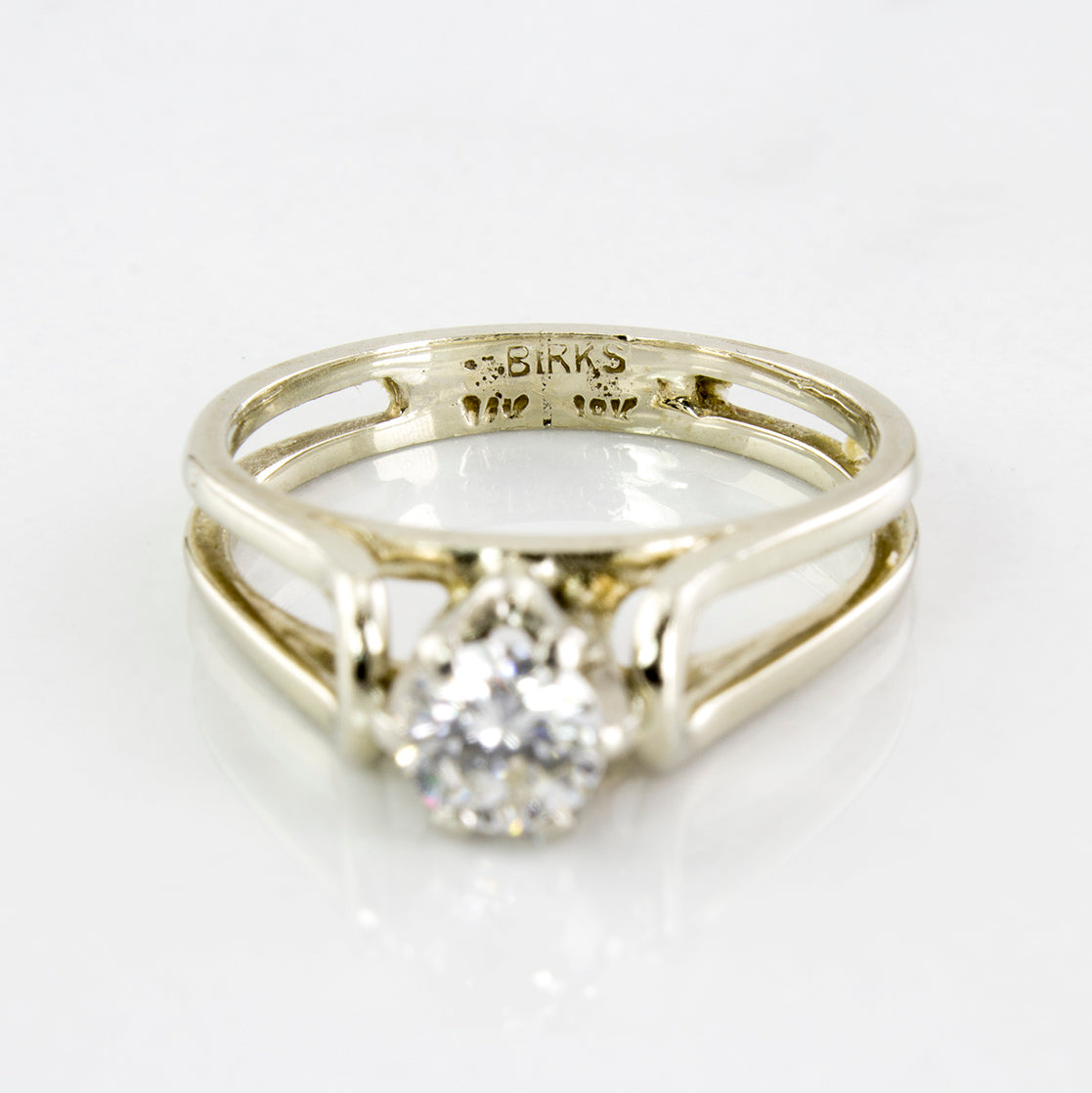 'Birks' Vintage Split Shank Engagement Ring | 0.32 ctw | SZ 4.25 |
