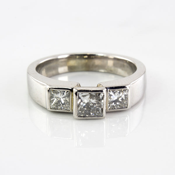 Three Stone Princess Diamond Ring | 0.76 ctw | SZ 4.75 |