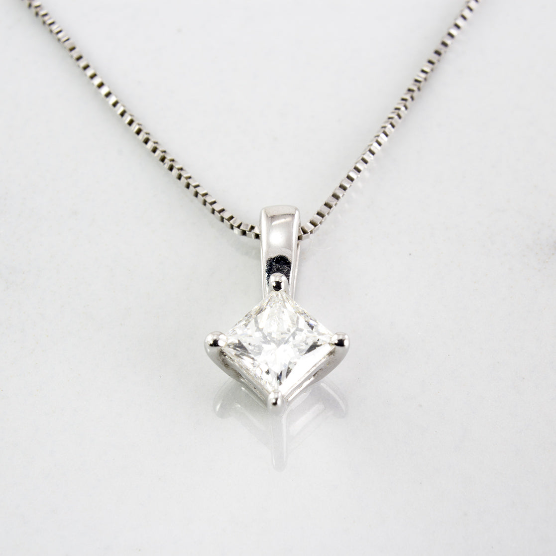 Princess Cut Diamond Necklace | 0.25 ctw | SZ 20