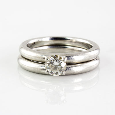 Platinum Solitaire GIA Diamond Wedding Set | 0.40 ctw | SZ 5 |
