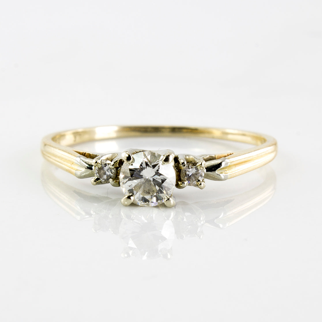 Thin Band Three Stone Diamond Ring | 0.42 ctw | SZ 9.75 |