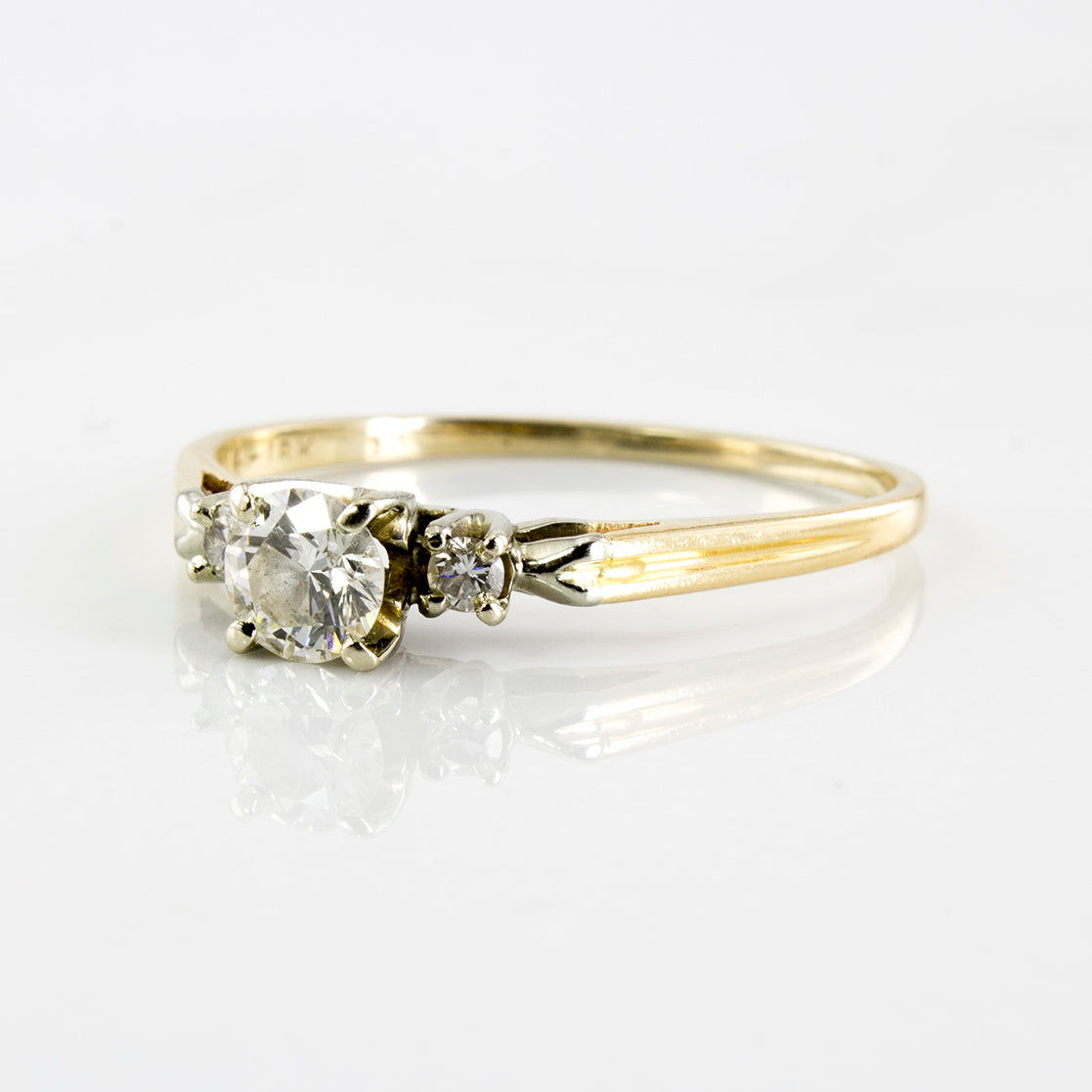 Thin Band Three Stone Diamond Ring | 0.42 ctw | SZ 9.75 |