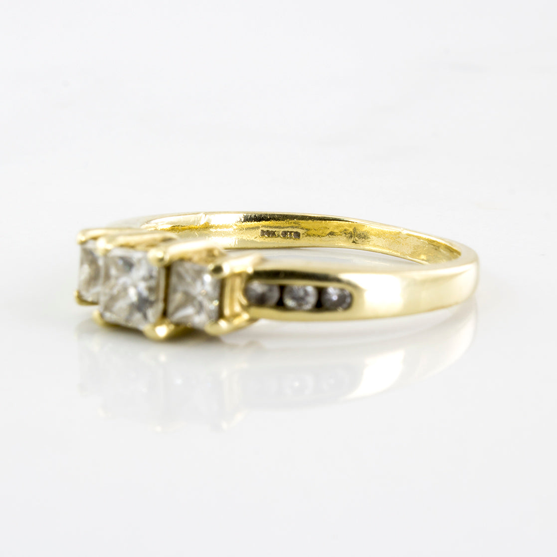 Princess Cut Three Stone Diamond Ring | 0.94 ctw | SZ 8.25 |