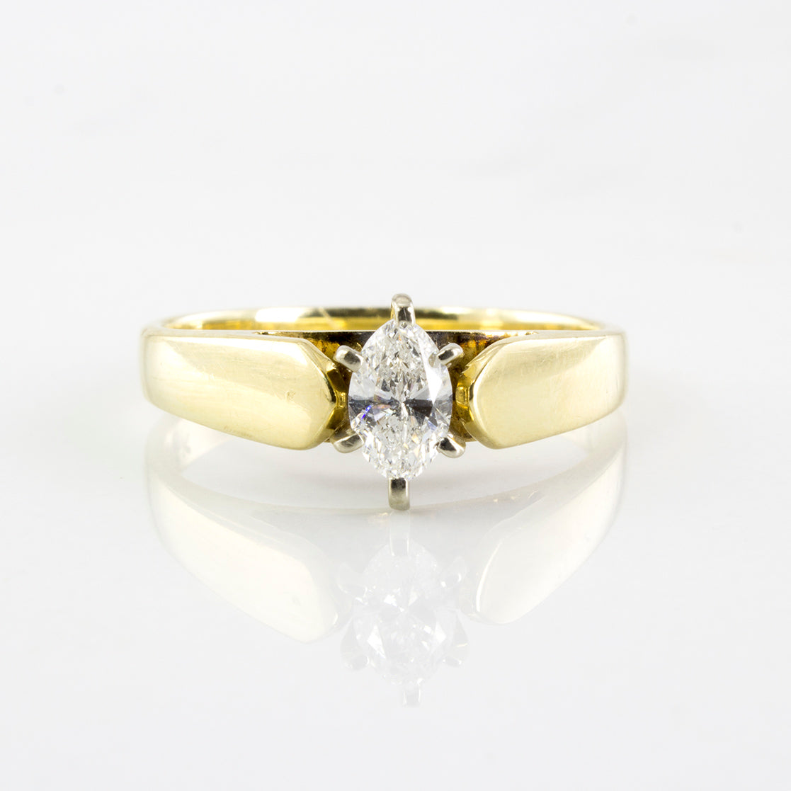 Marquise Cut Solitaire Diamond Ring | 0.35 ctw | SZ 6.25 |
