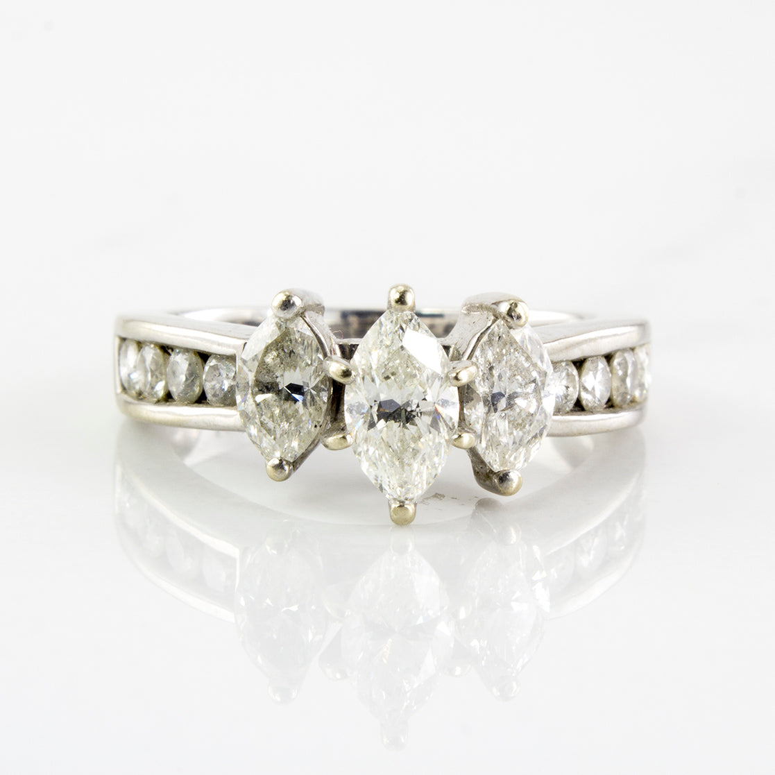 Three Stone Marquise Cut Diamond Ring | 1.72 ctw | SZ 6 |