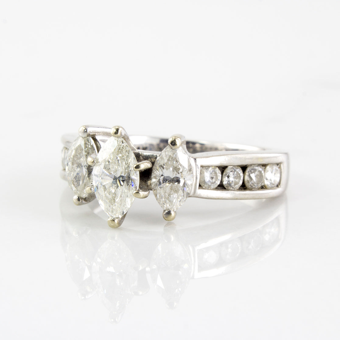 Three Stone Marquise Cut Diamond Ring | 1.72 ctw | SZ 6 |