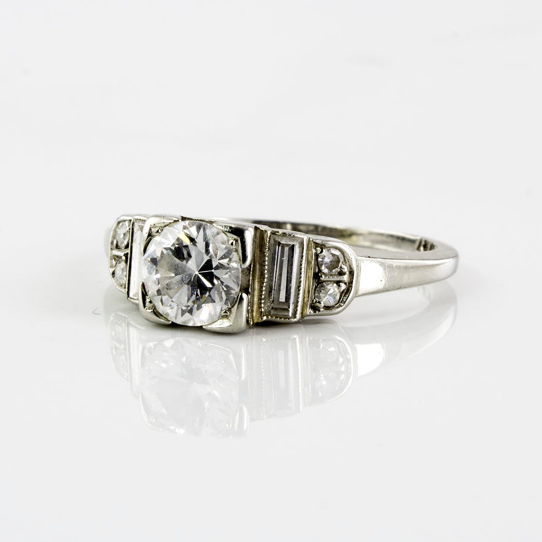 Late Art Deco Era Diamond Engagement Ring | 0.64 ctw | SZ 5.5 |