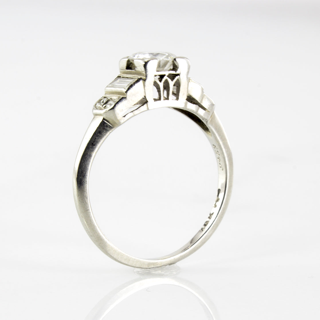 Late Art Deco Era Diamond Engagement Ring | 0.64 ctw | SZ 5.5 |