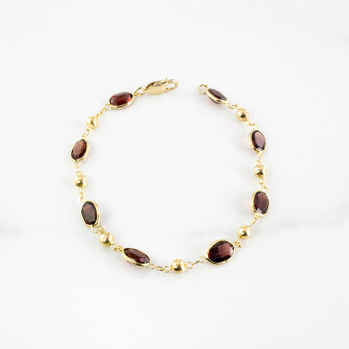 Oval Garnet Link Bracelet & Necklace Set | 21.25 ctw |