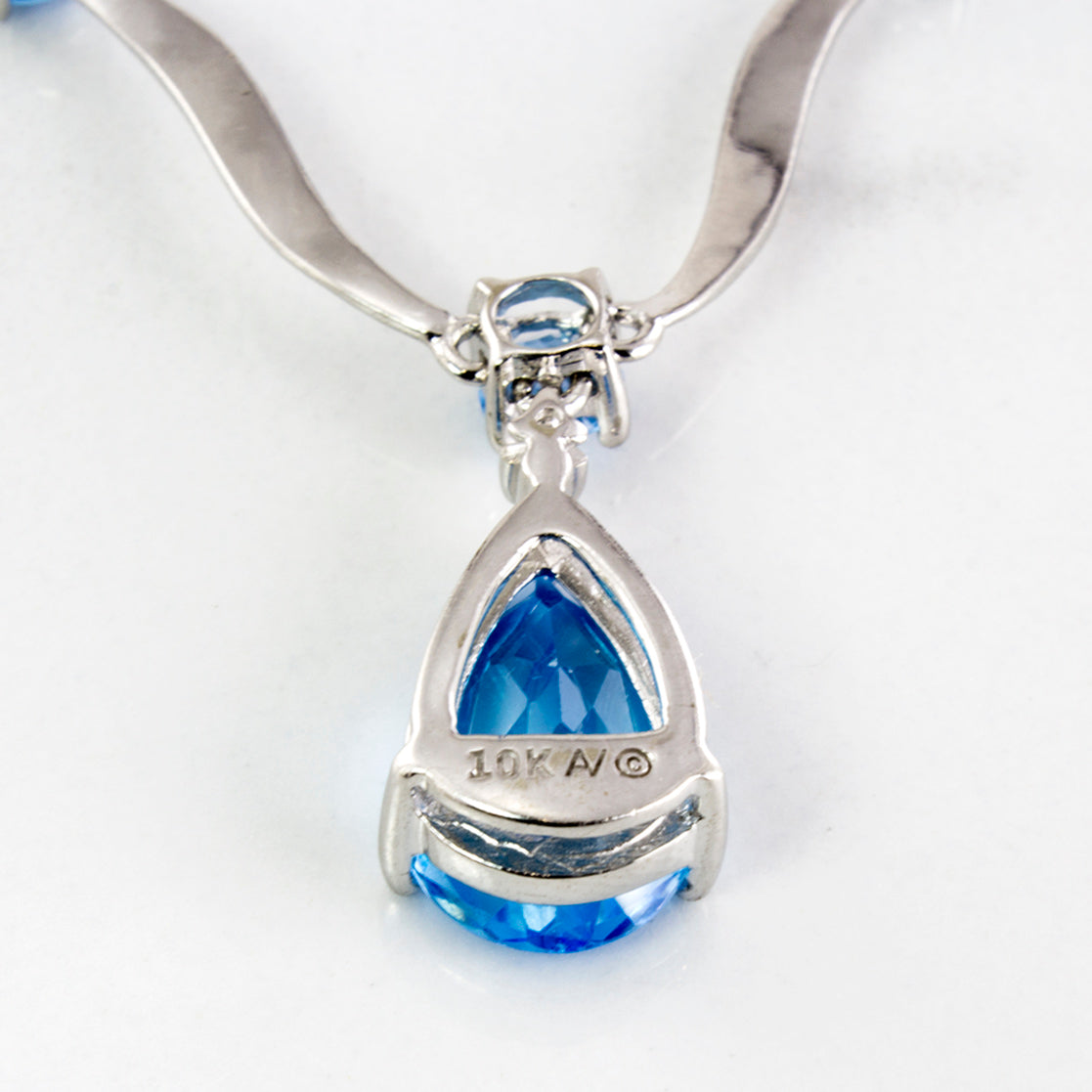 Blue Topaz Drop Necklace | 4.35ctw, 0.01ct | SZ 16-20" |