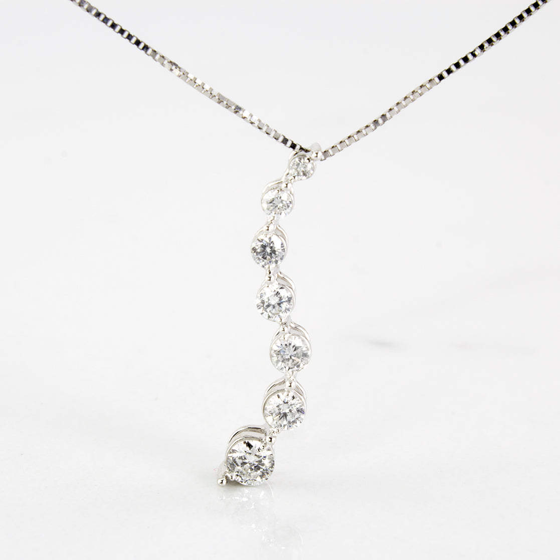 Seven Diamond Journey Necklace | 0.49 ctw | SZ 18