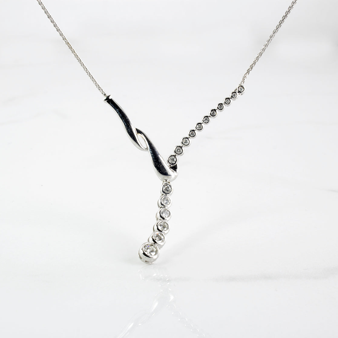 Y' Diamond Necklace | 0.49 ctw Diamonds | SZ 16