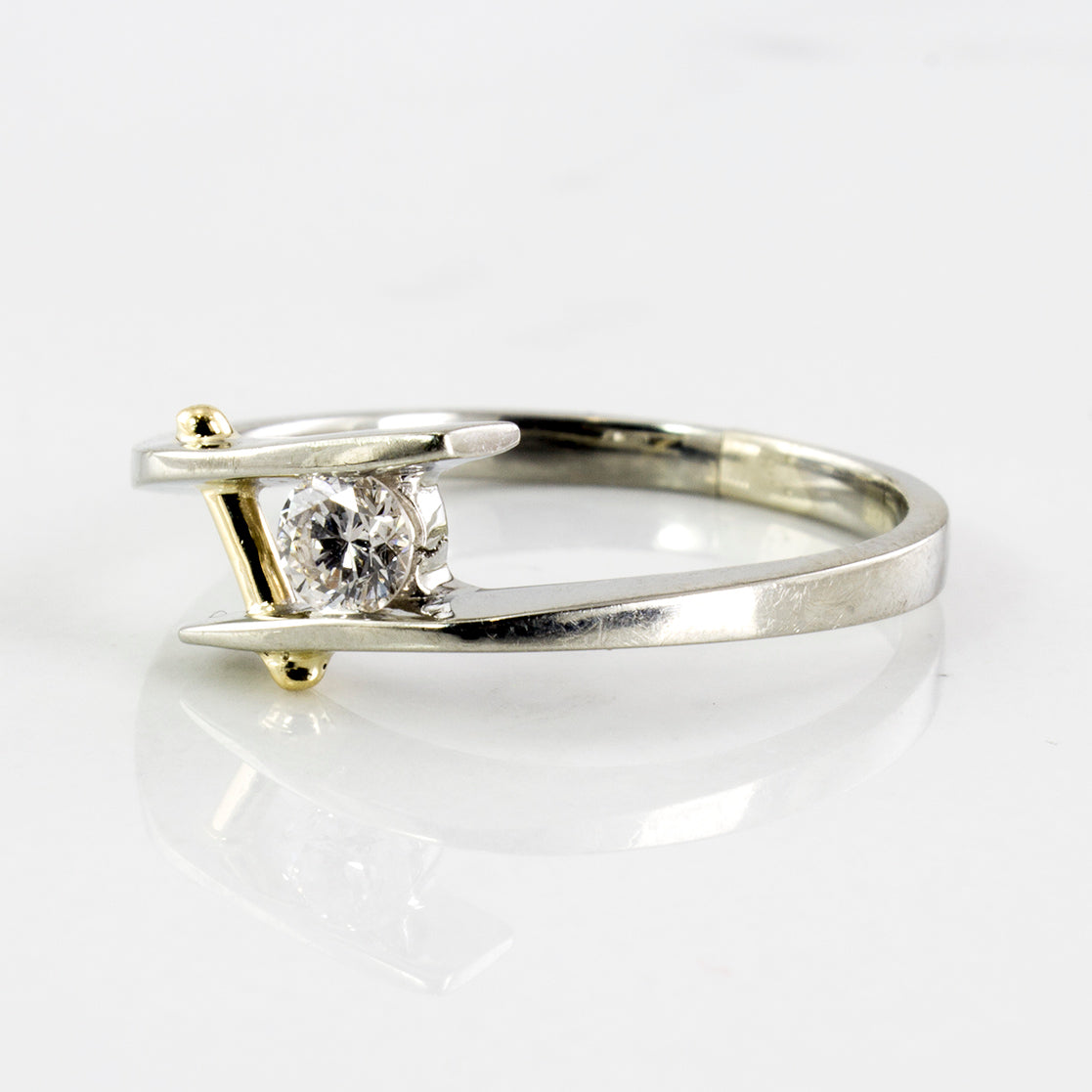Diamond Bypass Two Tone Engagement Ring | 0.14 ct | SZ 5.75 |