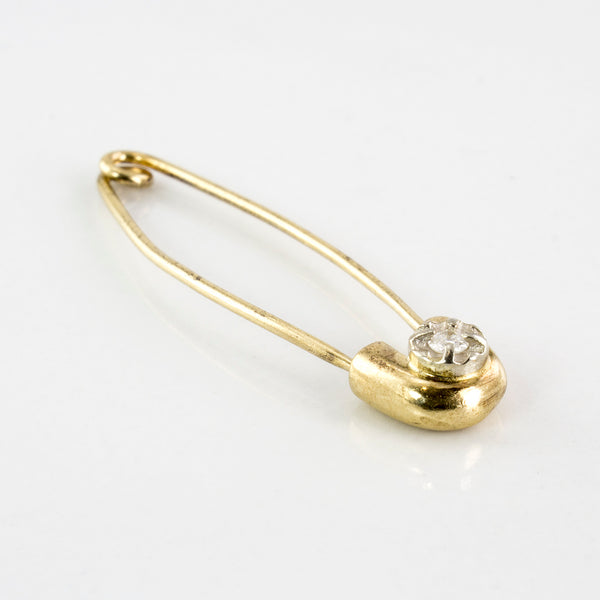 Vintage Safety Pin Brooch | 0.02 ctw