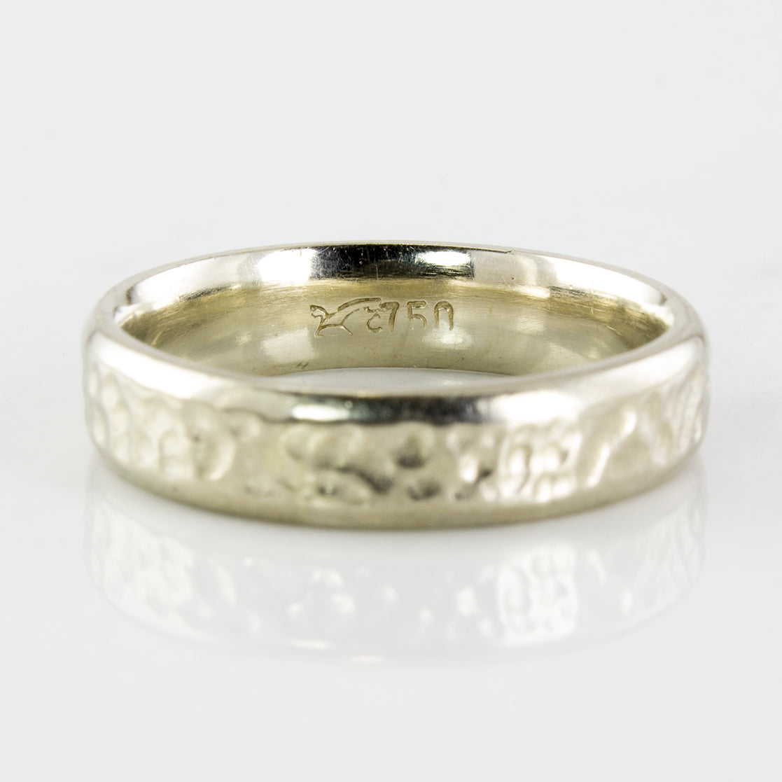 Hammered White Gold Band | SZ 8.25 |
