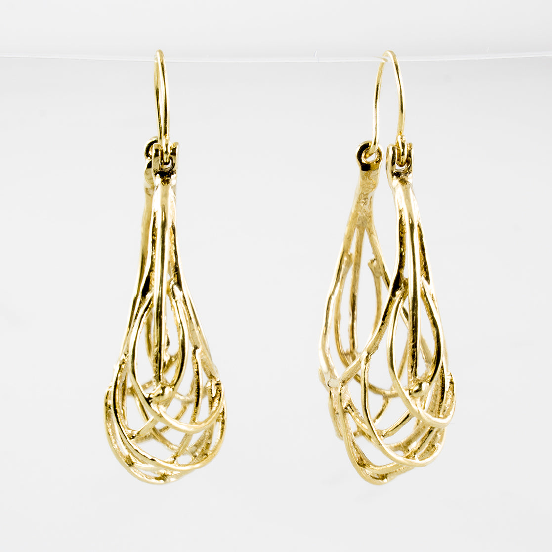 Open Work Drop Hoop Earrings